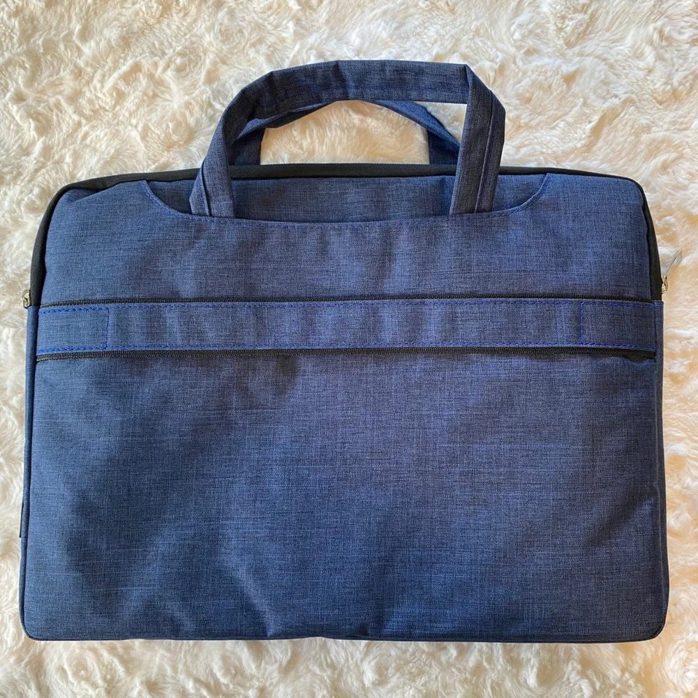 Qinnxer Laptop Messenger Bag Unisex Blue 16 inch Heathered Fleece Lined New